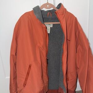 L.L. Bean Rust Jacket with Charcoal Interior